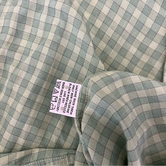 Indigo Palms‎ Tommy Bahama Linen Blend Green Checkered Short Sleeve Button Down - Picture 7 of 11